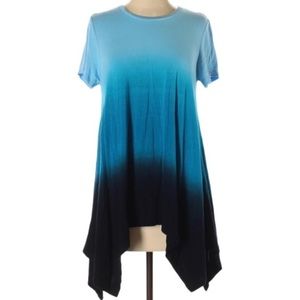 CHELSEA & THEODORE blue ombré shirt size small